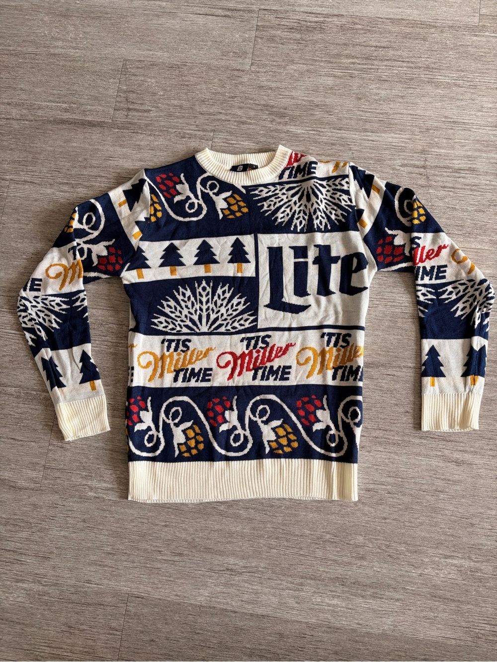 Official Miller Lite "Ugly Christmas Sweater” and Matching Winter Beanie